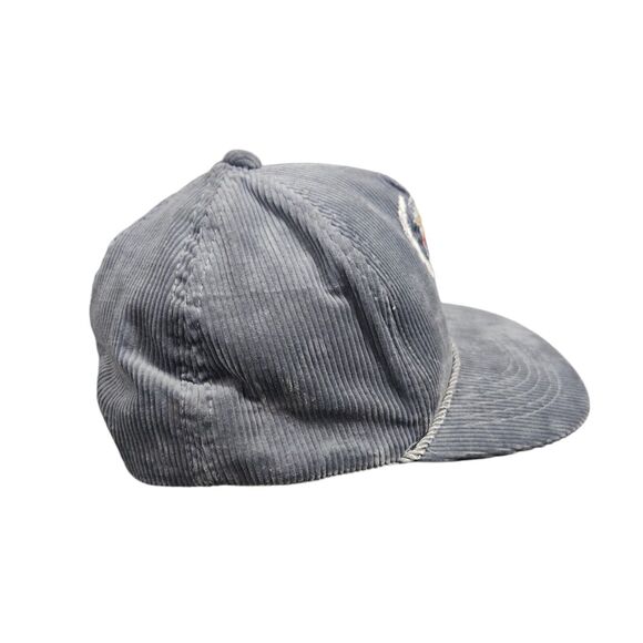 VTG CADILLAC GRAY ADJUSTABLE SNAPBACK TRUCKER ROPE HAT CAP CORDUROY CAR SALES - Picture 3 of 7